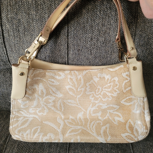 Liz Claiborne Vintage Floral Cream Shoulder Bag - Picture 7 of 12